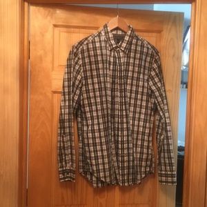 Banana republic black and white flannel